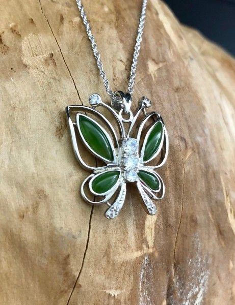 Sophisticated Luxury Jade Butterfly Pendant