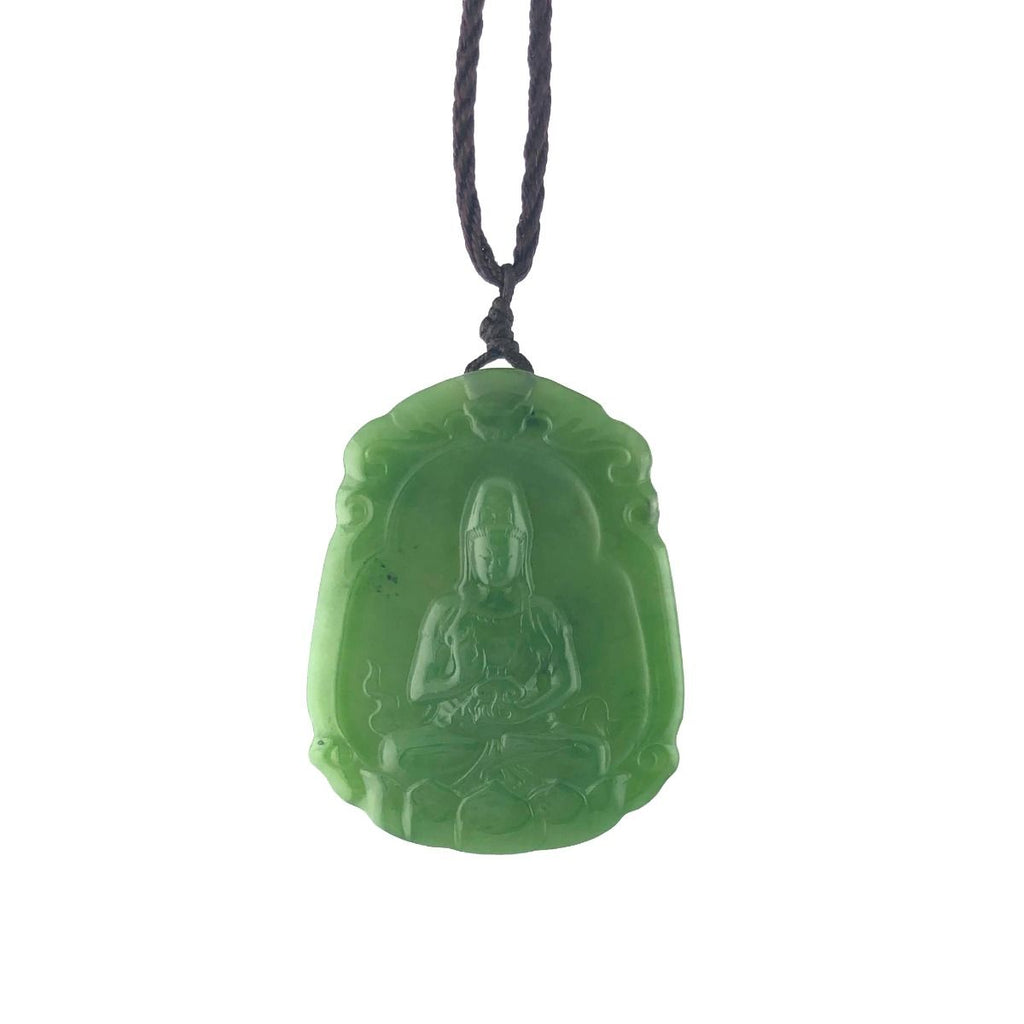 Jade Rituals Hand Sculpted Guanyin Pendant