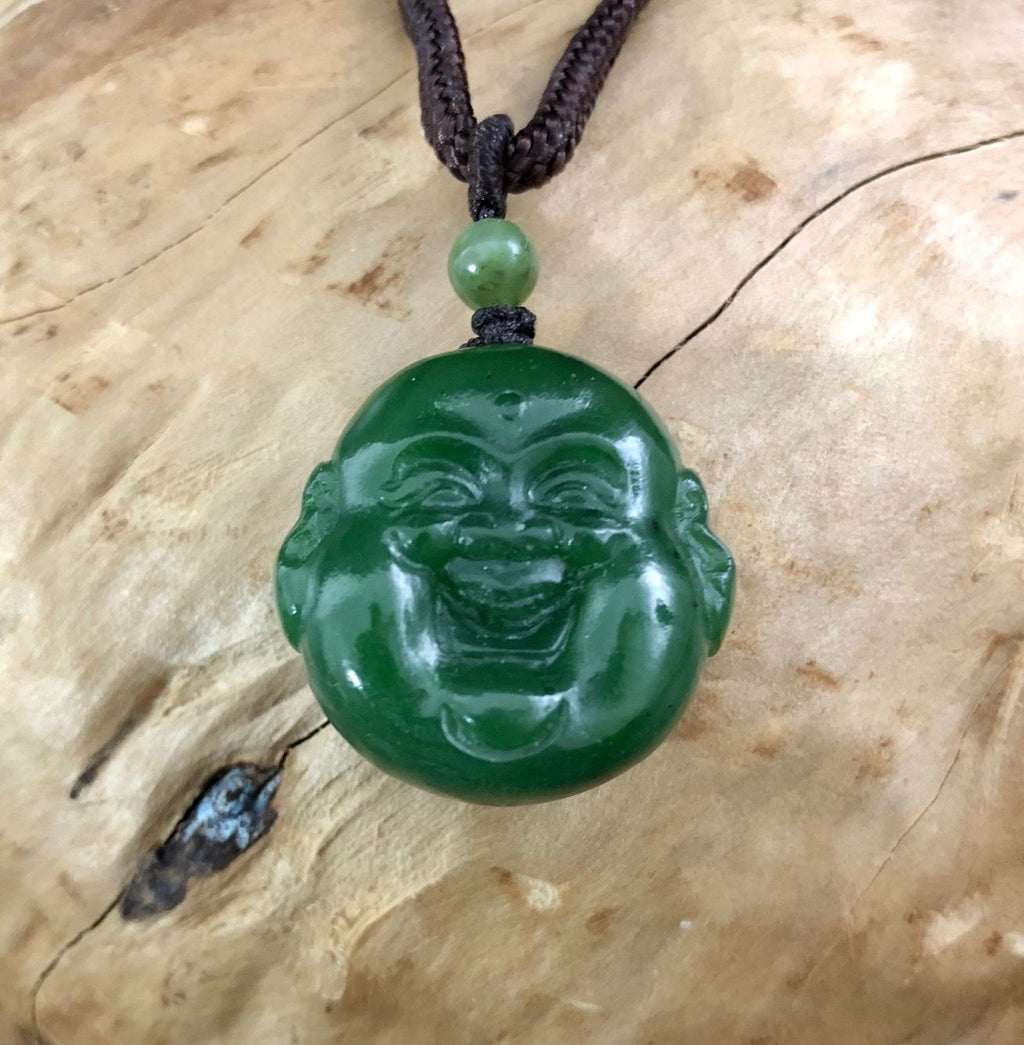 Jade Rituals Giggly Buddha Head Pendant