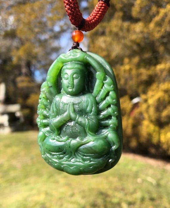 Jade Rituals Antique Guanyin Pendant