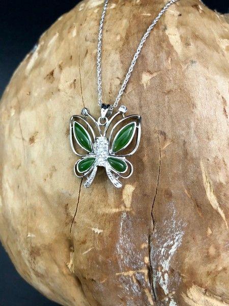 Sophisticated Luxury Jade Butterfly Pendant