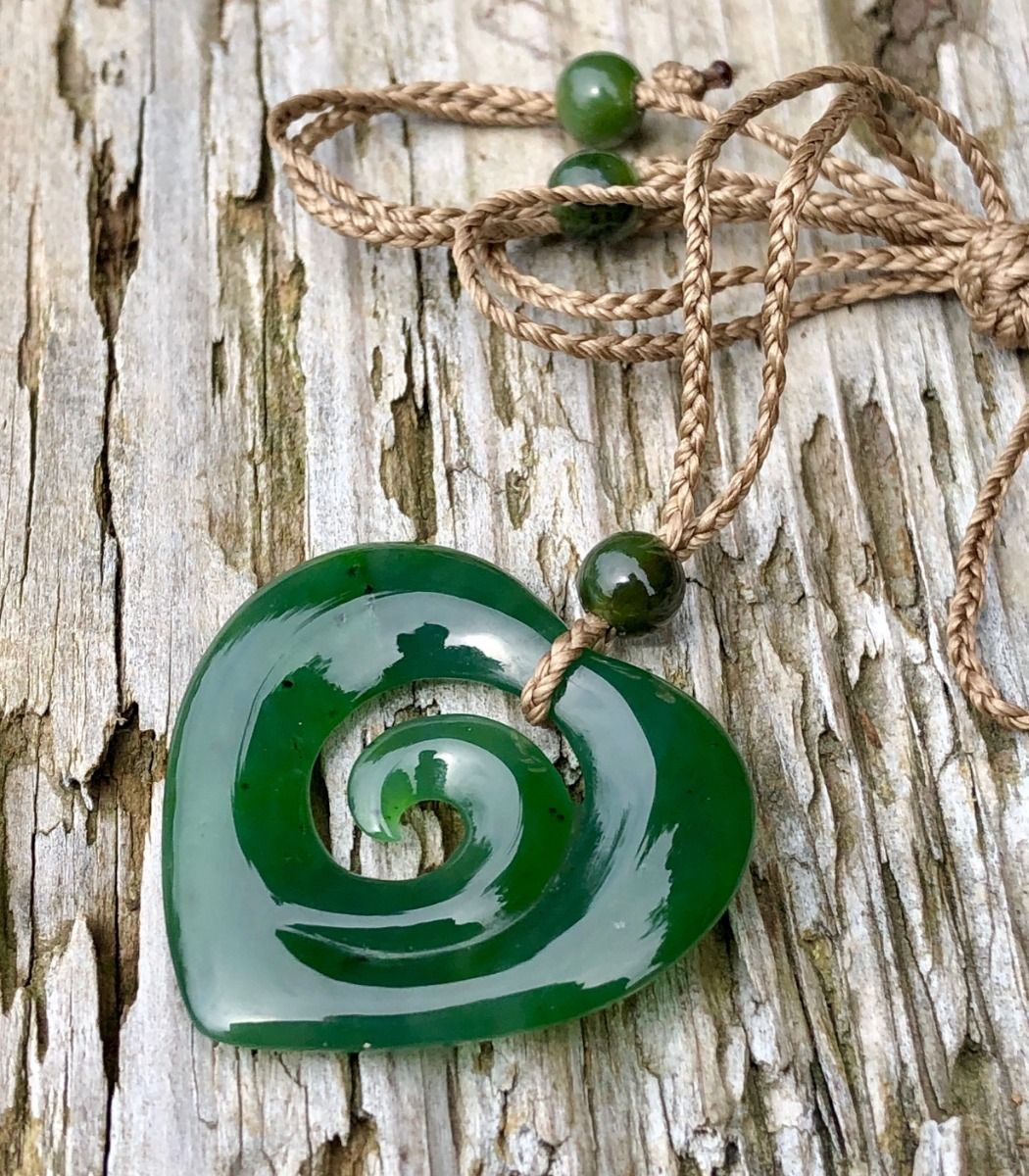 Jade Rituals Koru Heart Necklace