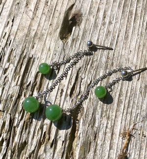 Jade Rituals Dangling Nephrite Beads Earrings