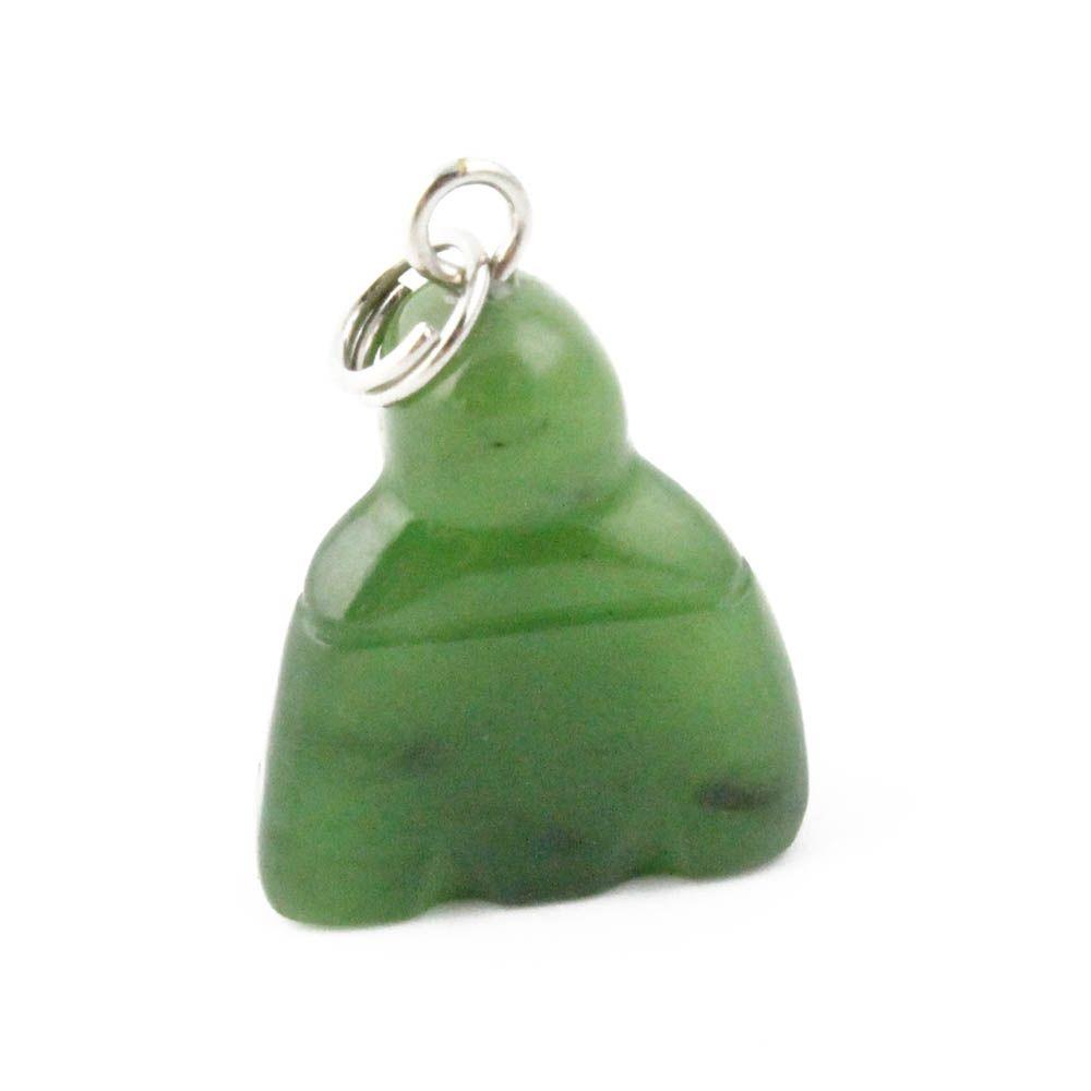 Jade Rituals Giggly Nephrite Buddha charm