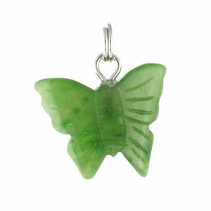 Intricately Sculpted Jade Butterfly Charm