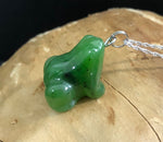 Incandescent Green Nephrite Jade Frog Charm