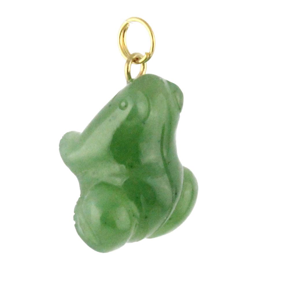 Incandescent Green Nephrite Jade Frog Charm