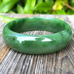 Jade Rituals Dark Green Nephrite Bangle 58mmx18mm