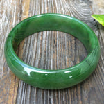 Jade Rituals Dark Green Nephrite Bangle 58mmx18mm