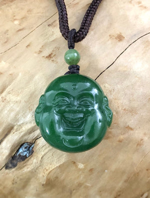 Jade Rituals Giggly Buddha Head Pendant