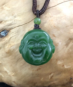 Jade Rituals Giggly Buddha Head Pendant