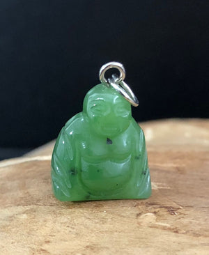 Jade Rituals Giggly Nephrite Buddha charm