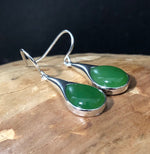 Silver Jade Raindrop Earrings