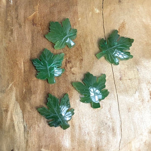 Intricately handcrafted Canadian Jade Maple Leaf - Sold Individually