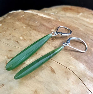 Nephite Jade Long Drop Earrings