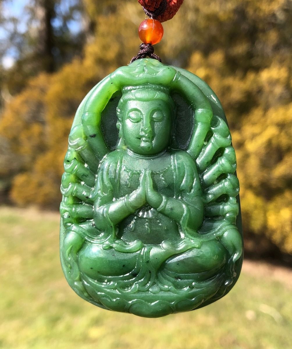 Jade Rituals Antique Guanyin Pendant